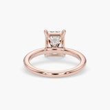 Bezel Emerald Lab Grown Diamond Engagement Ring: 2 CT