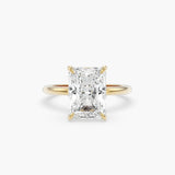 Bezel Emerald Lab Grown Diamond Engagement Ring: 2 CT