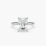 Bezel Emerald Lab Grown Diamond Engagement Ring: 2 CT