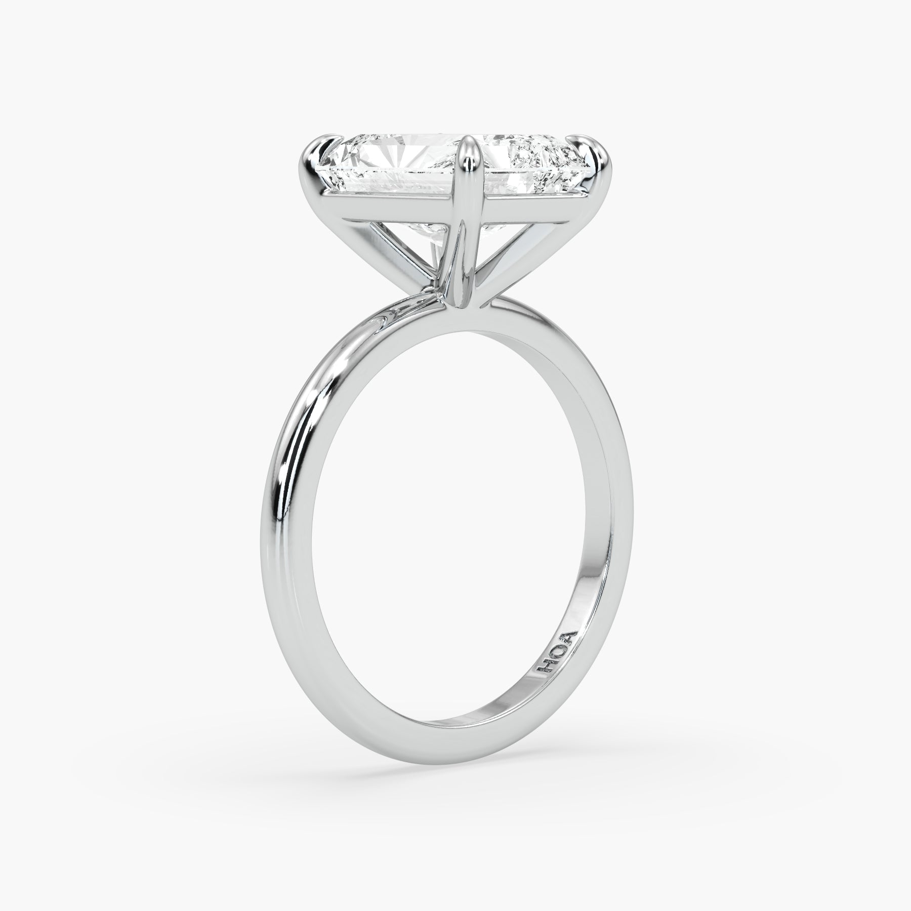 Bezel Emerald Lab Grown Diamond Engagement Ring: 2 CT
