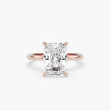 Bezel Emerald Lab Grown Diamond Engagement Ring: 2 CT
