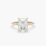 Bezel Emerald Lab Grown Diamond Engagement Ring: 2 CT