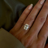Bezel Emerald Lab Grown Diamond Engagement Ring: 2 CT