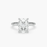 Bezel Emerald Lab Grown Diamond Engagement Ring: 2 CT