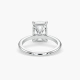 Bezel Emerald Lab Grown Diamond Engagement Ring: 2 CT