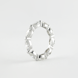 2.1 CT Marquise Bubble Prong Setting Moissanite Wedding Band 2