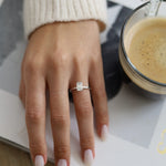 Emerald Hidden Halo Lab Grown Diamond Engagement Ring