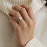 Emerald Hidden Halo Lab Grown Diamond Engagement Ring