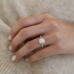 Radiant Halo & Pave Lab Grown Diamond Engagement Ring