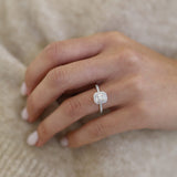 Radiant Halo & Pave Lab Grown Diamond Engagement Ring