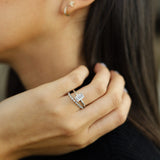 Emerald Hidden Halo Lab Grown Diamond Engagement Ring