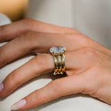 Oval Lab Grown Diamond Hidden Halo Engagement Ring