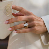 Oval Lab Grown Diamond Hidden Halo Engagement Ring