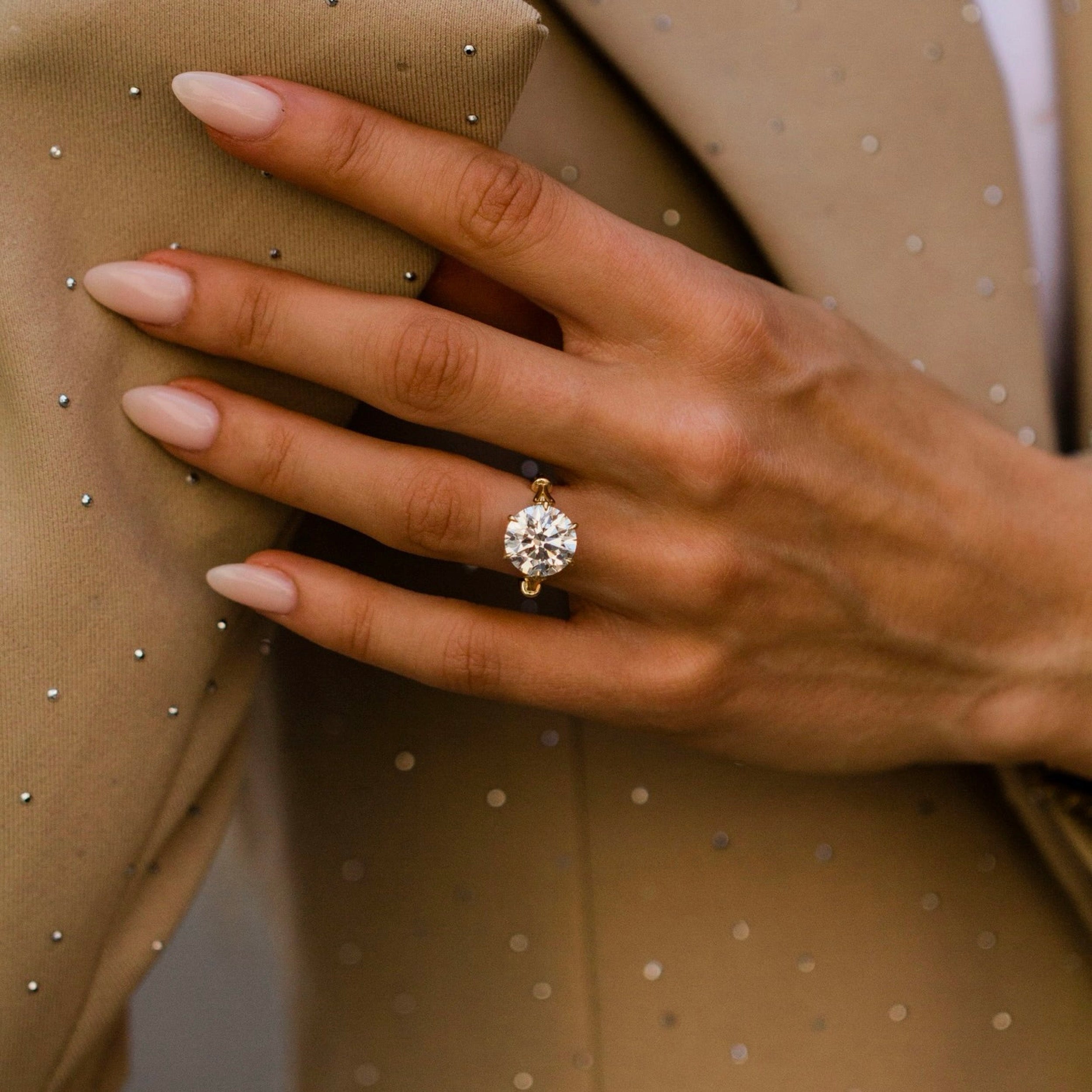 3.5 CT Round Lab Grown Diamond Unique Engagement Ring