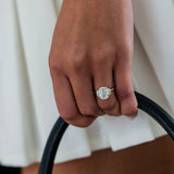 Cushion Lab Grown Diamond Three Stone Engagement Ring