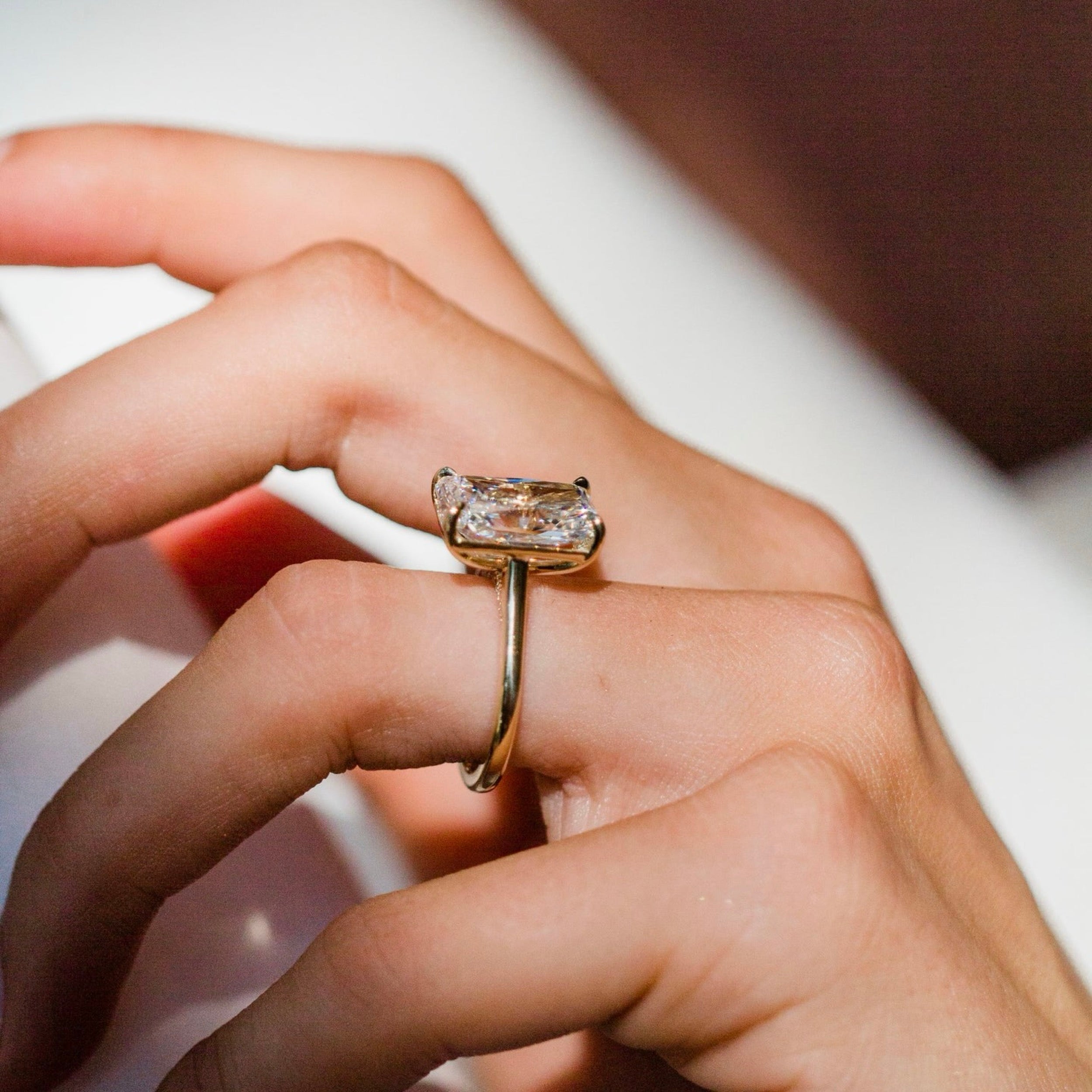 3.5 CT Radiant Lab Grown Diamond Solitaire Engagement Ring