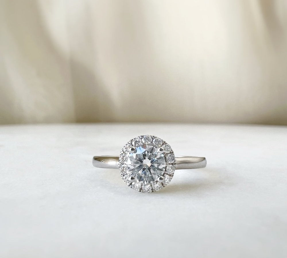 Round Halo Lab Grown Diamond Engagement Ring