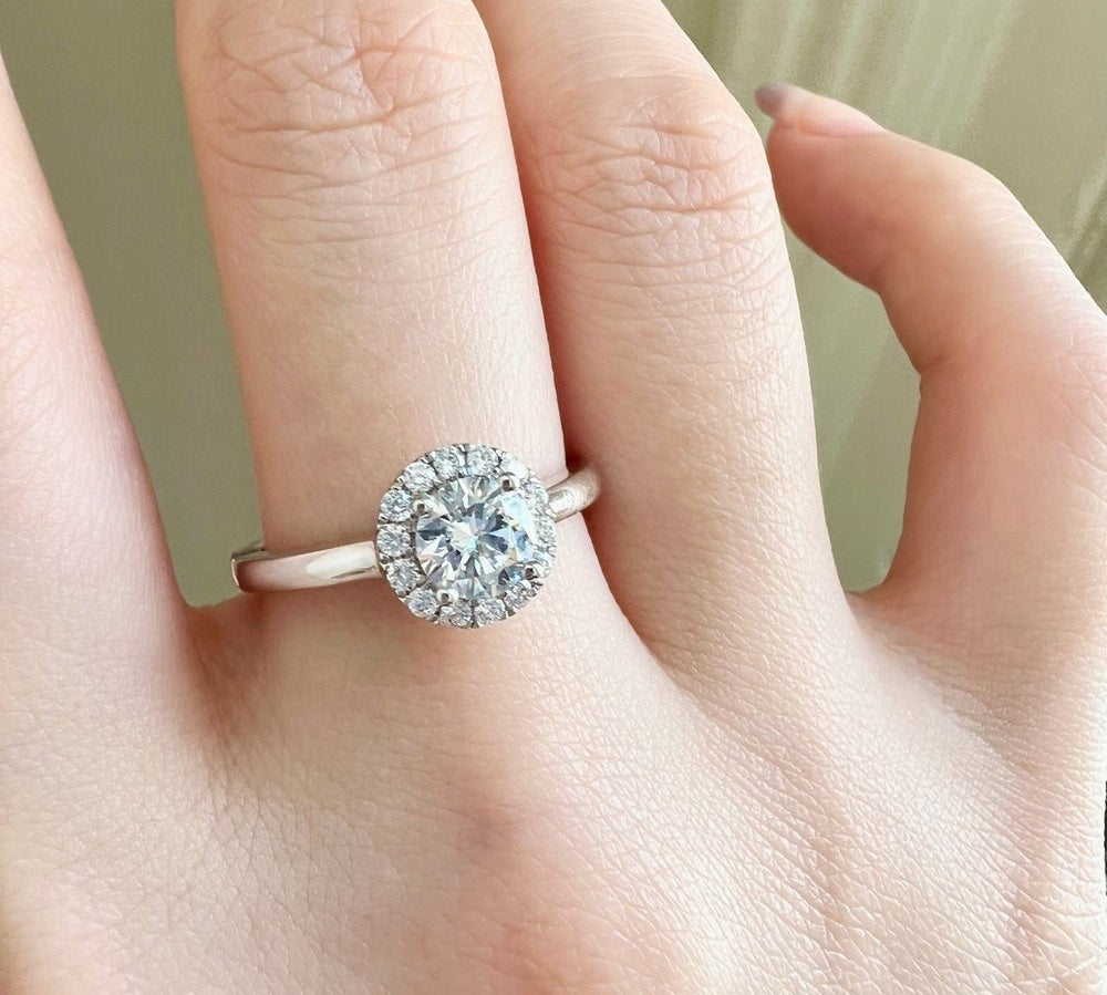 Round Halo Lab Grown Diamond Engagement Ring