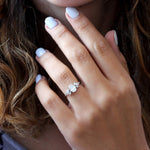 Oval Cluster Lab Grown Diamond Engagement Ring