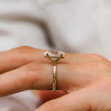 Oval Shaped Lab Grown Diamond Hidden Halo Engagement Ring