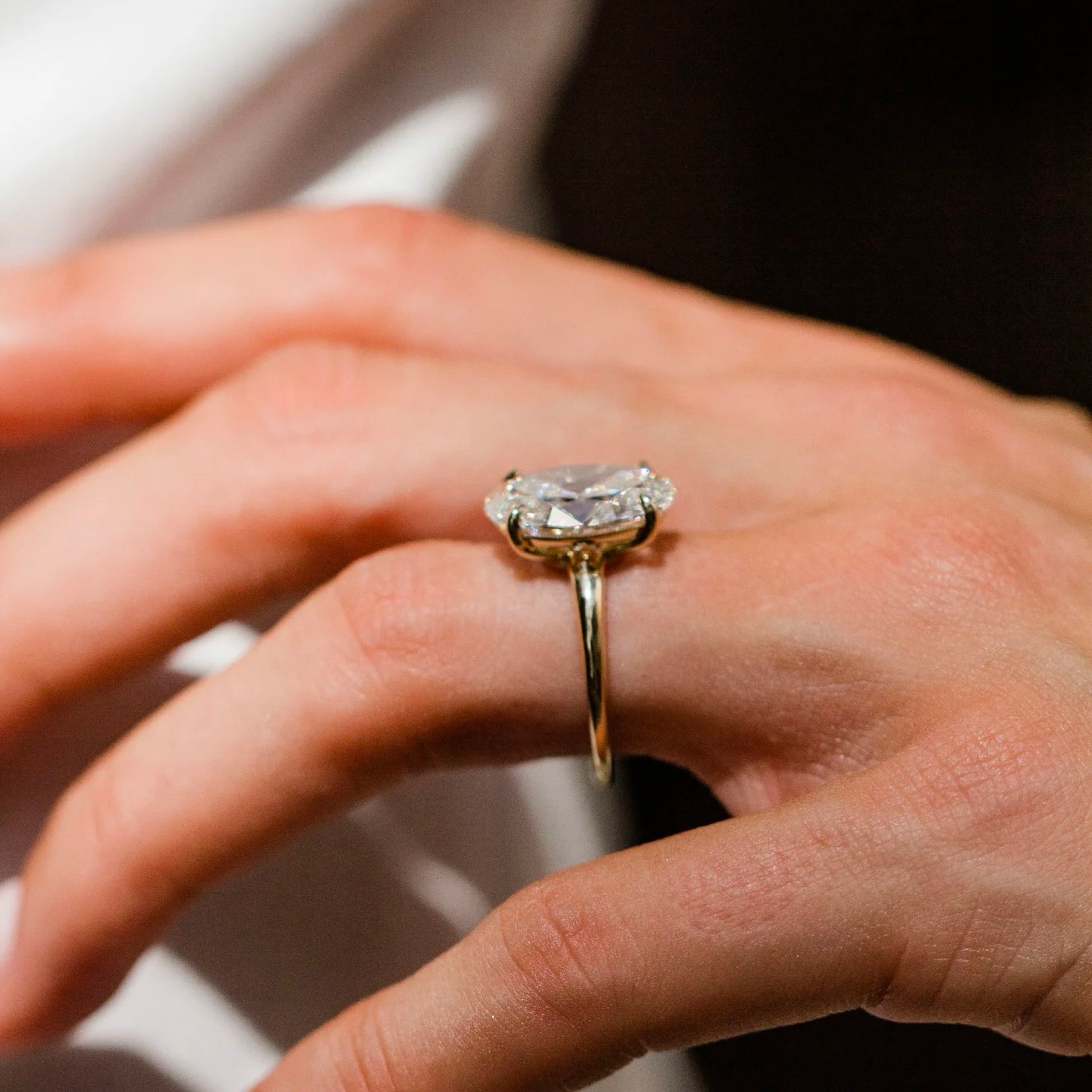 4 CT Oval Shaped Lab Grown Diamond Solitaire Engagement Ring