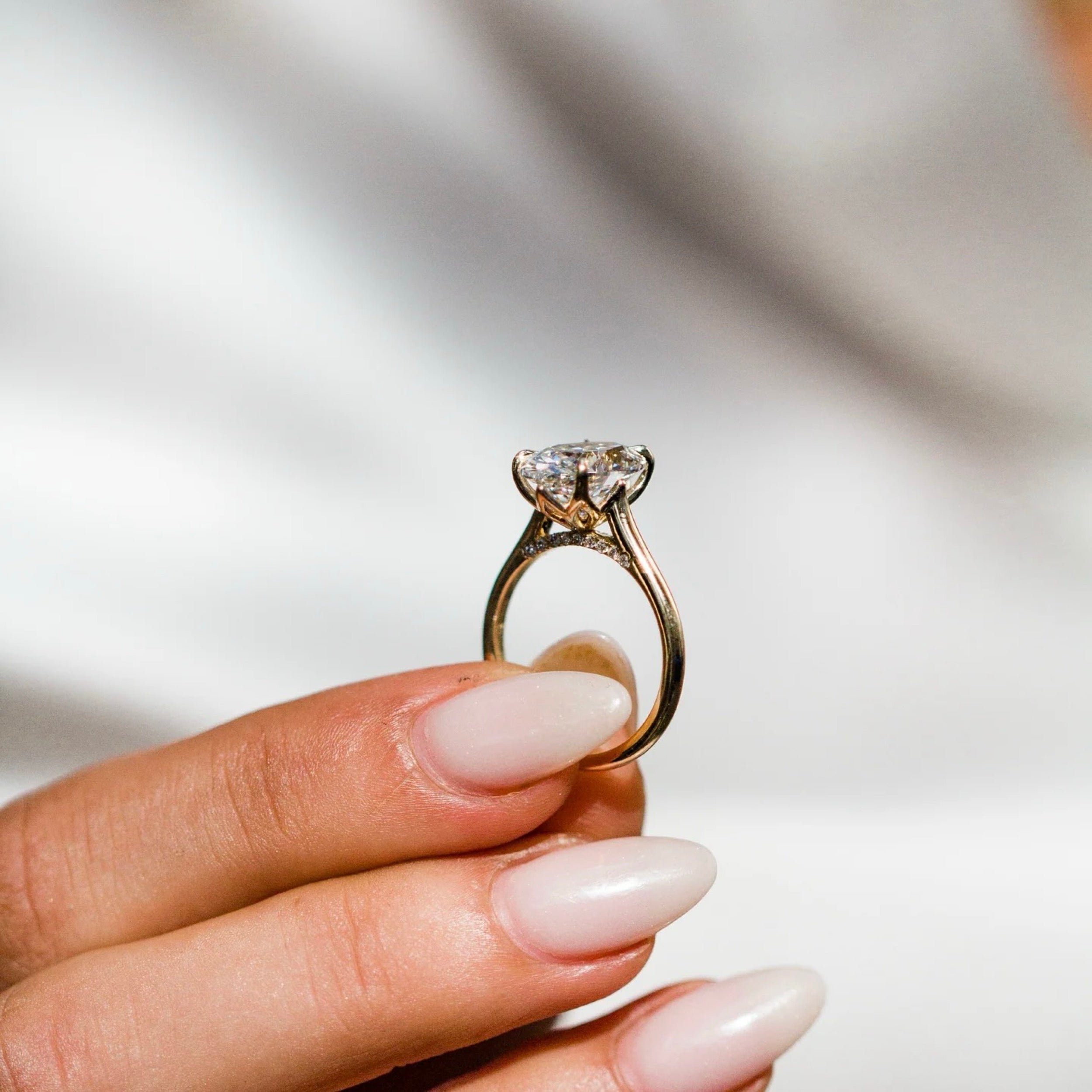 2 CT Oval Shaped Lab Grown Diamond Solitaire Engagement Ring