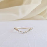 0.09 CT Round Curved Lab Grown Diamond Wedding Band