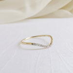 0.09 CT Round Curved Lab Grown Diamond Wedding Band