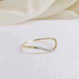 0.09 CT Round Curved Lab Grown Diamond Wedding Band