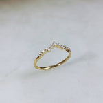 0.16 CT Round Curved Lab Grown Diamond Wedding Band