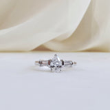 0.50 CT Pear Three Stones Lab Grown Diamond Engagement Ring