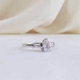 0.50 CT Pear Three Stones Lab Grown Diamond Engagement Ring