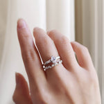 0.50 CT Pear Three Stones Lab Grown Diamond Engagement Ring