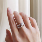 0.50 CT Pear Three Stones Lab Grown Diamond Engagement Ring