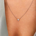 0.7 CT Heart Solitaire Lab Grown Diamond Necklace