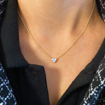 0.7 CT Heart Solitaire Lab Grown Diamond Necklace