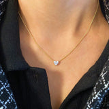 0.7 CT Heart Solitaire Lab Grown Diamond Necklace