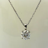 0.3 CT Round Cut Solitaire Moissanite Necklace