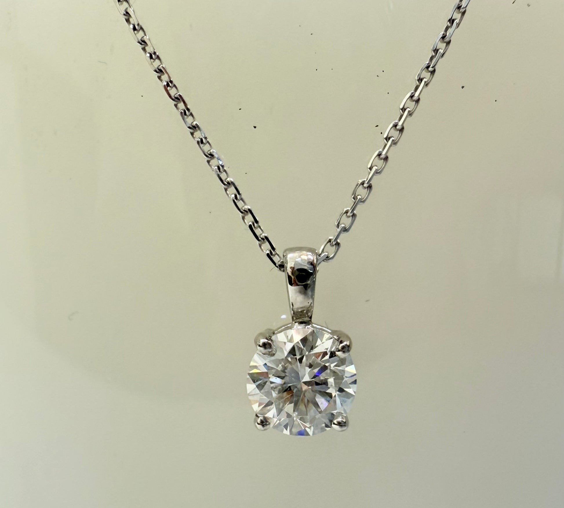 0.3 CT Round Cut Solitaire Moissanite Necklace