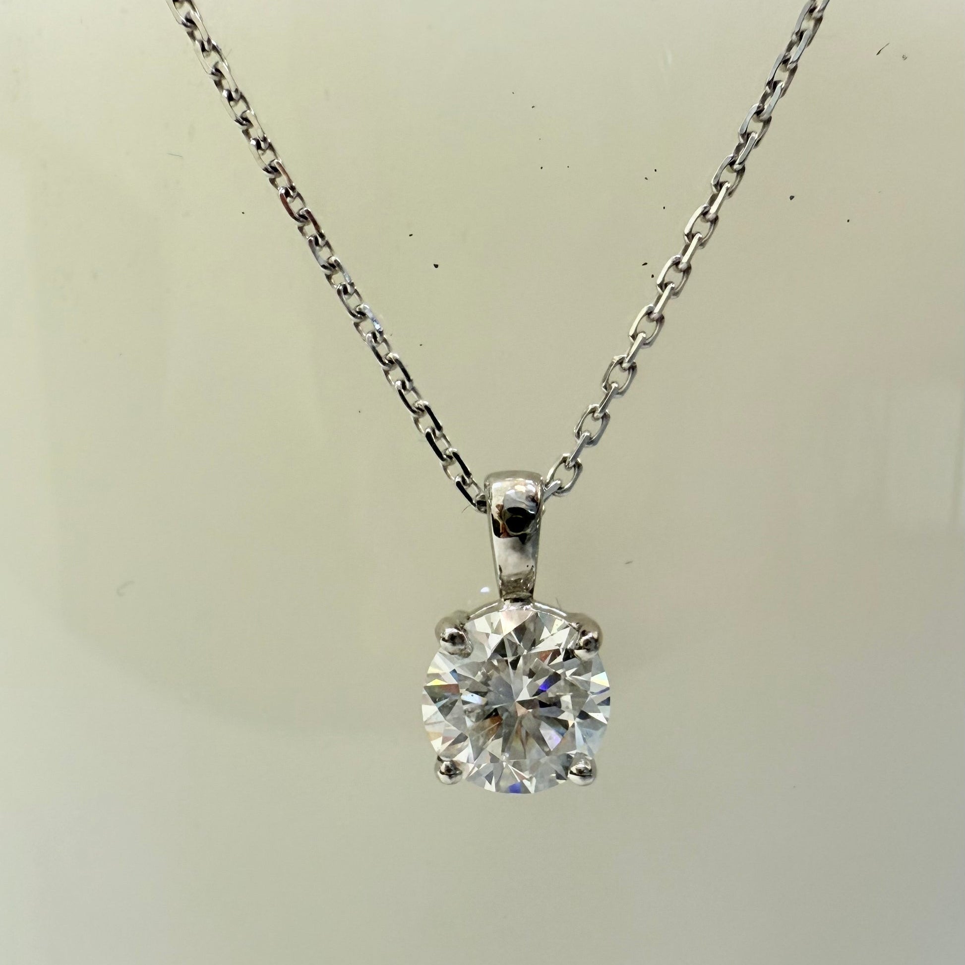 0.3 CT Round Cut Solitaire Moissanite Necklace