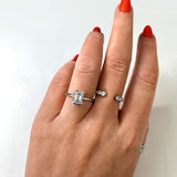 Emerald Half Bezel Lab Grown Diamond Engagement Ring