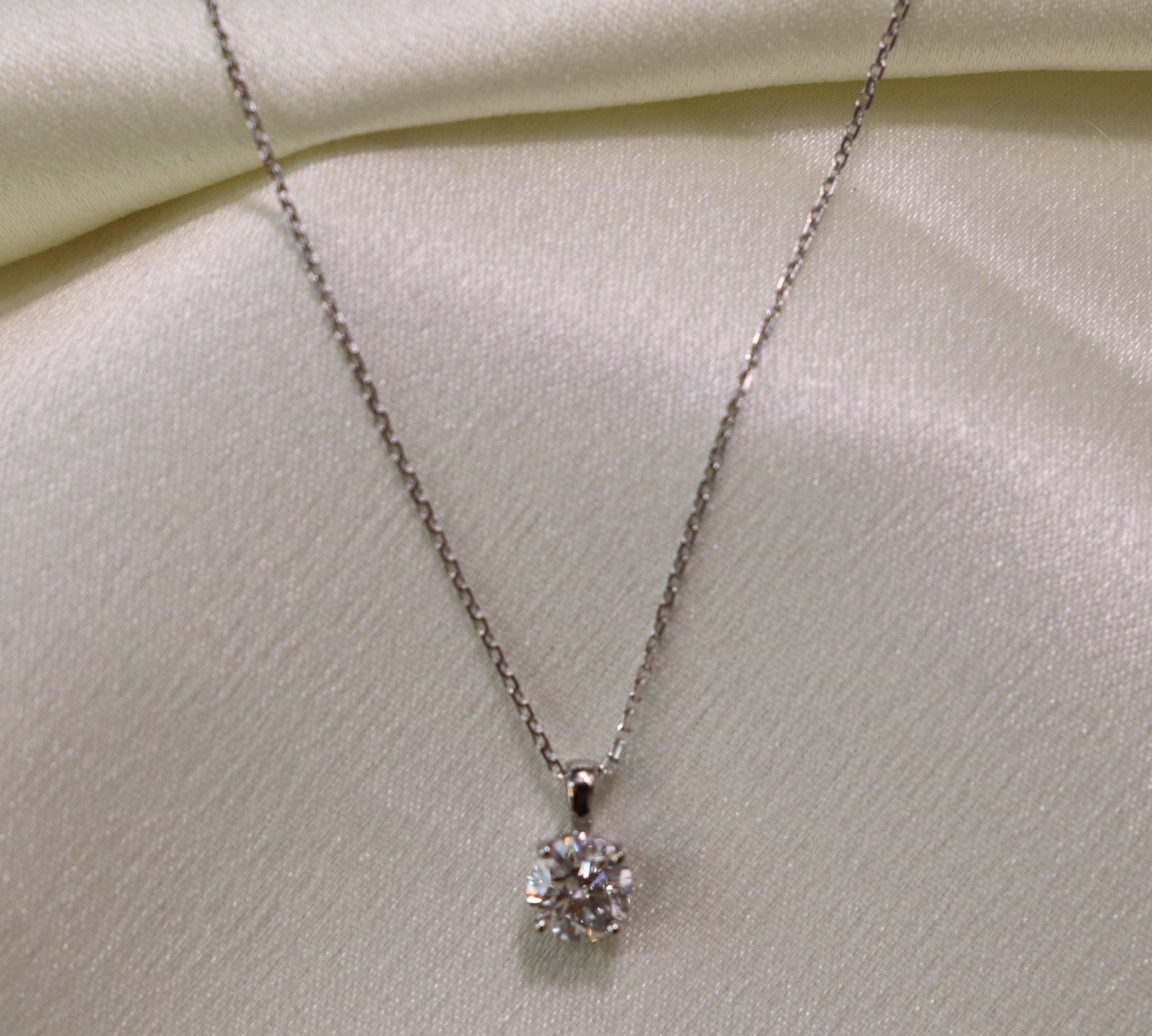 0.3 CT Round Cut Solitaire Moissanite Necklace