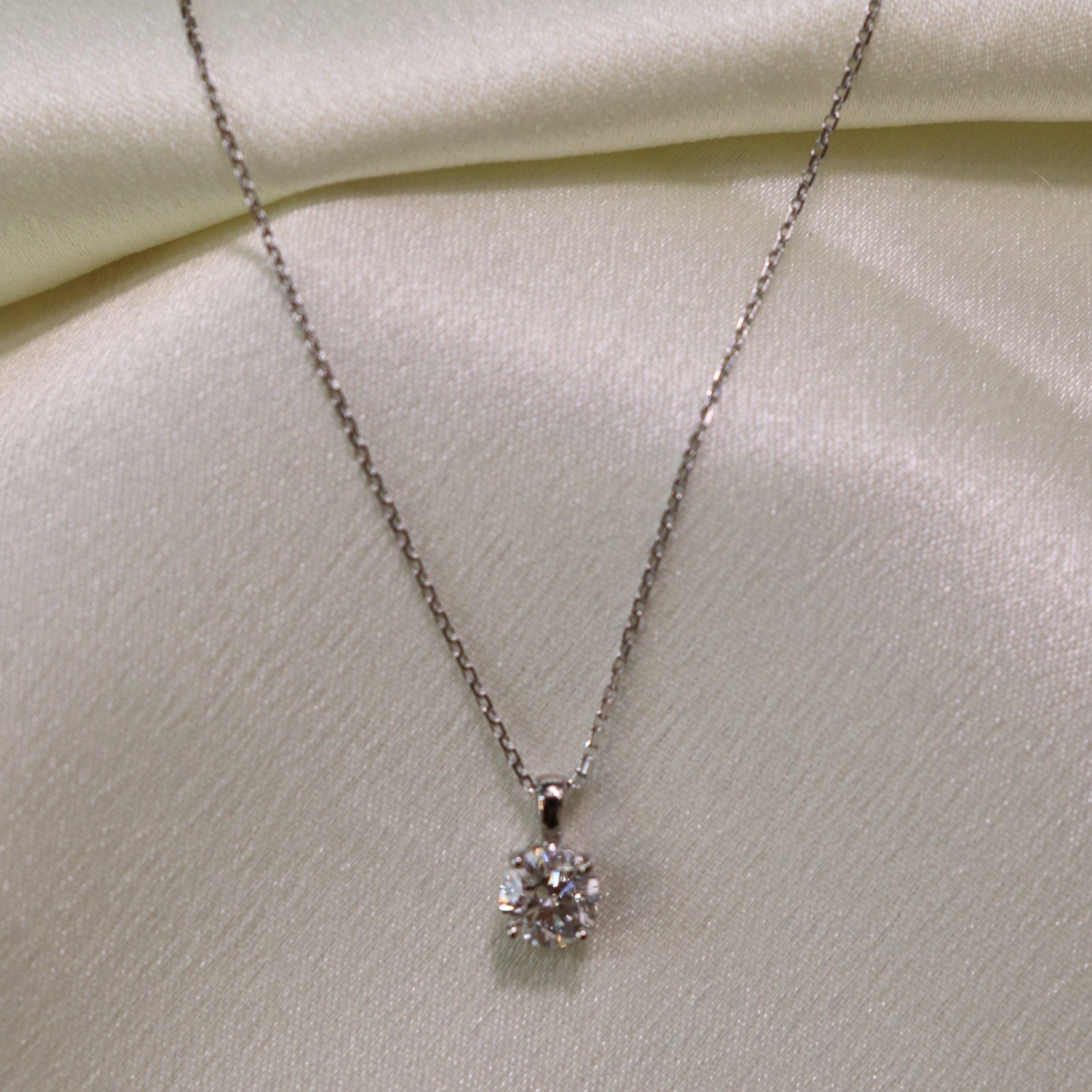 0.3 CT Round Cut Solitaire Moissanite Necklace