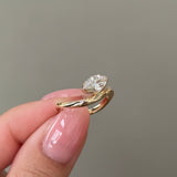 0.71 CT Marquise Half Bezel Curved Solitaire Lab-Grown Diamond Engagement Ring