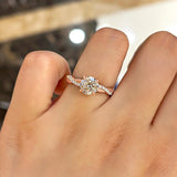 Round Twisted Pave Lab Grown Diamond Engagement Ring