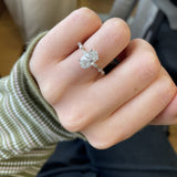 Oval Cut Pave Lab Grown Diamond Engagement Ring