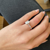 Cushion Cut Pave Lab Grown Diamond Engagement Ring