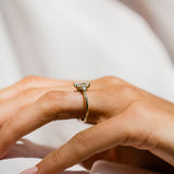 Radiant Lab Grown Diamond Three Stone Engagement Ring