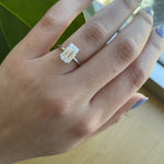 Emerald Solitaire Lab Grown Diamond Engagement Ring