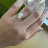 Emerald Solitaire Lab Grown Diamond Engagement Ring